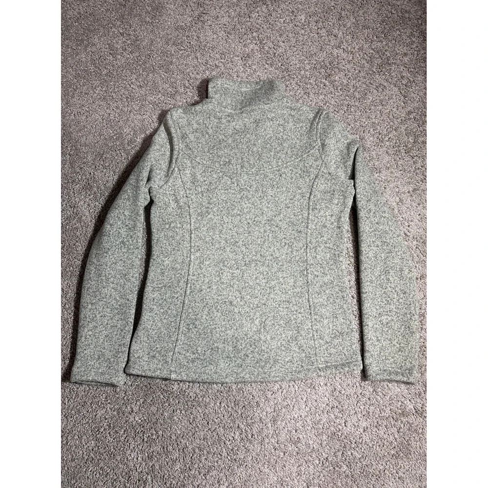 The North Face Women Sunset Heather Fleece Quarter Zip Pullover Grey size small